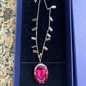 Stunning Pink Swarovski Large Pendant Adjustable Necklace